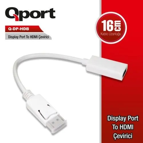 Qport Display Port to HDMI Çevirici (Q-DP-HDB) - Q-DP-HDB