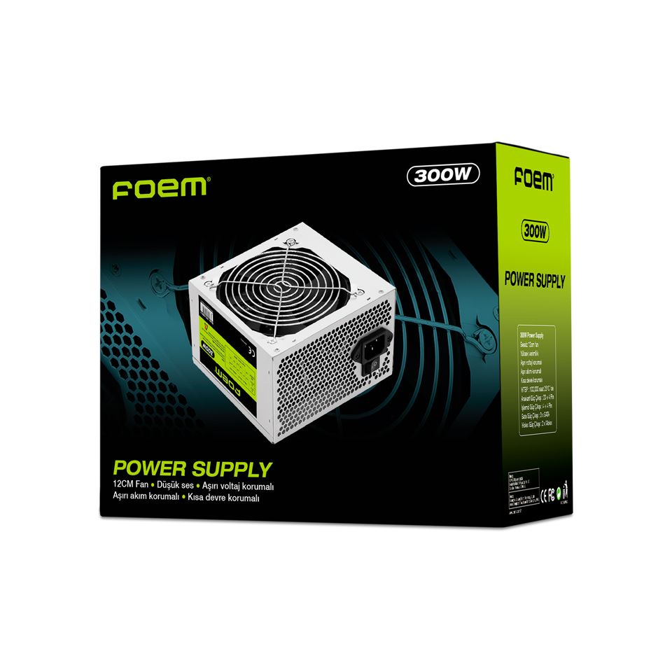Foem 300W 12cm Fan Power Supply [FPS-G30F12] - FPS-G30F12