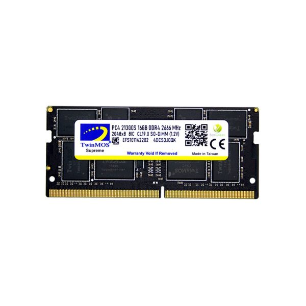 TwinMOS 16GB 2666MHz DDR4 SO-DIMM Ram (MDD416GB2666N) - Bbi.Isl.Bel.Not.0034