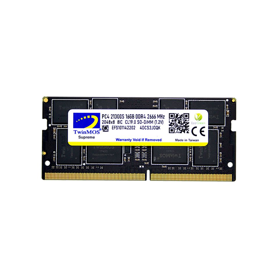 TwinMOS 16GB 2666MHz DDR4 SO-DIMM Ram (MDD416GB2666N) - Bbi.Isl.Bel.Not.0034