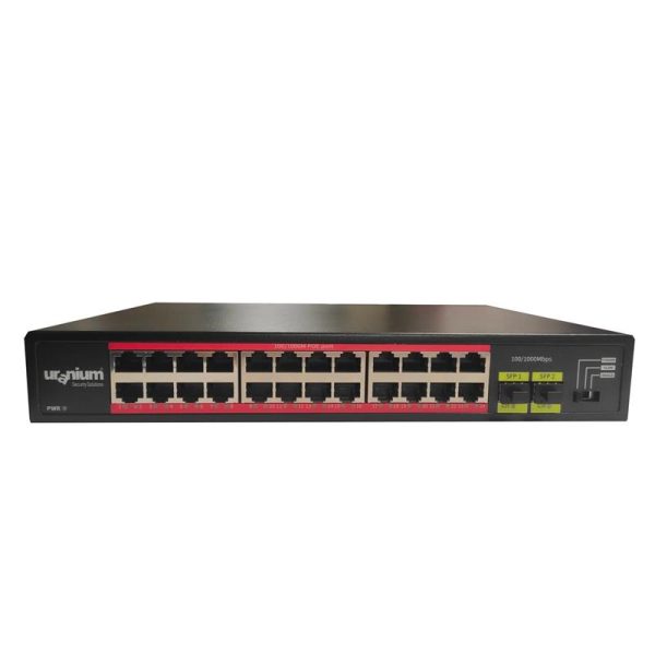 URANIUM POE-G2402SFP-300W 24 PORT GIGABIT+2XGB SFP UPLINK RACKMOUNT POE SWITCH ( - Net.Swi.Poe.Yok.0034