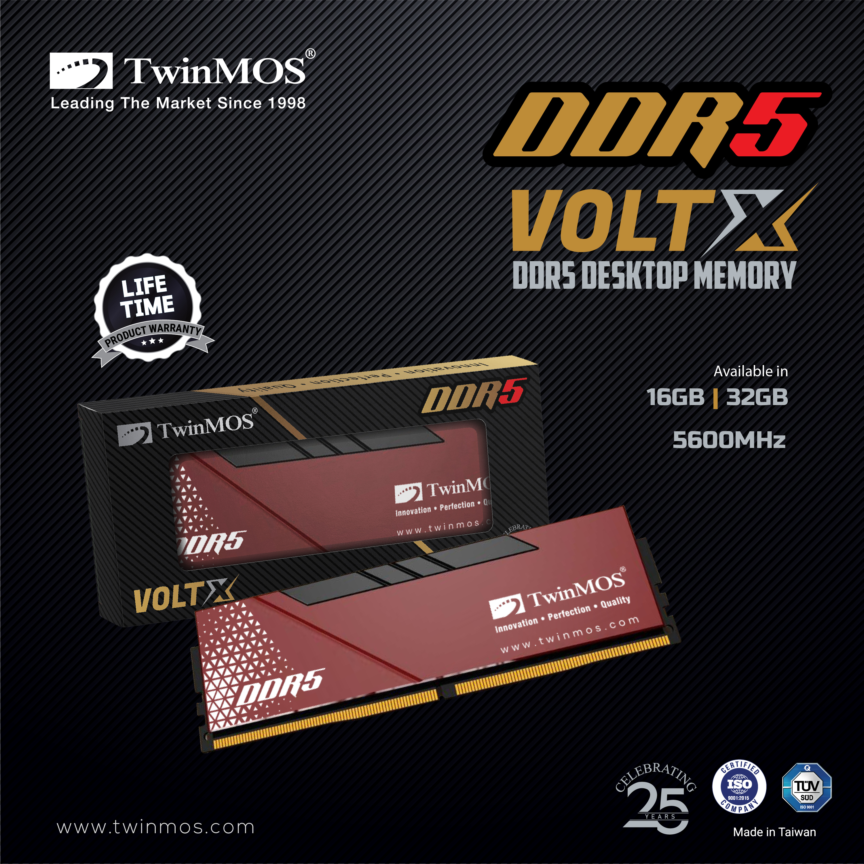TWINMOS TMD516GB5600U36 16GB (Tek Parça) DDR5 5600MHz (Soğutucu) + CL36 PC Bellek - 38464