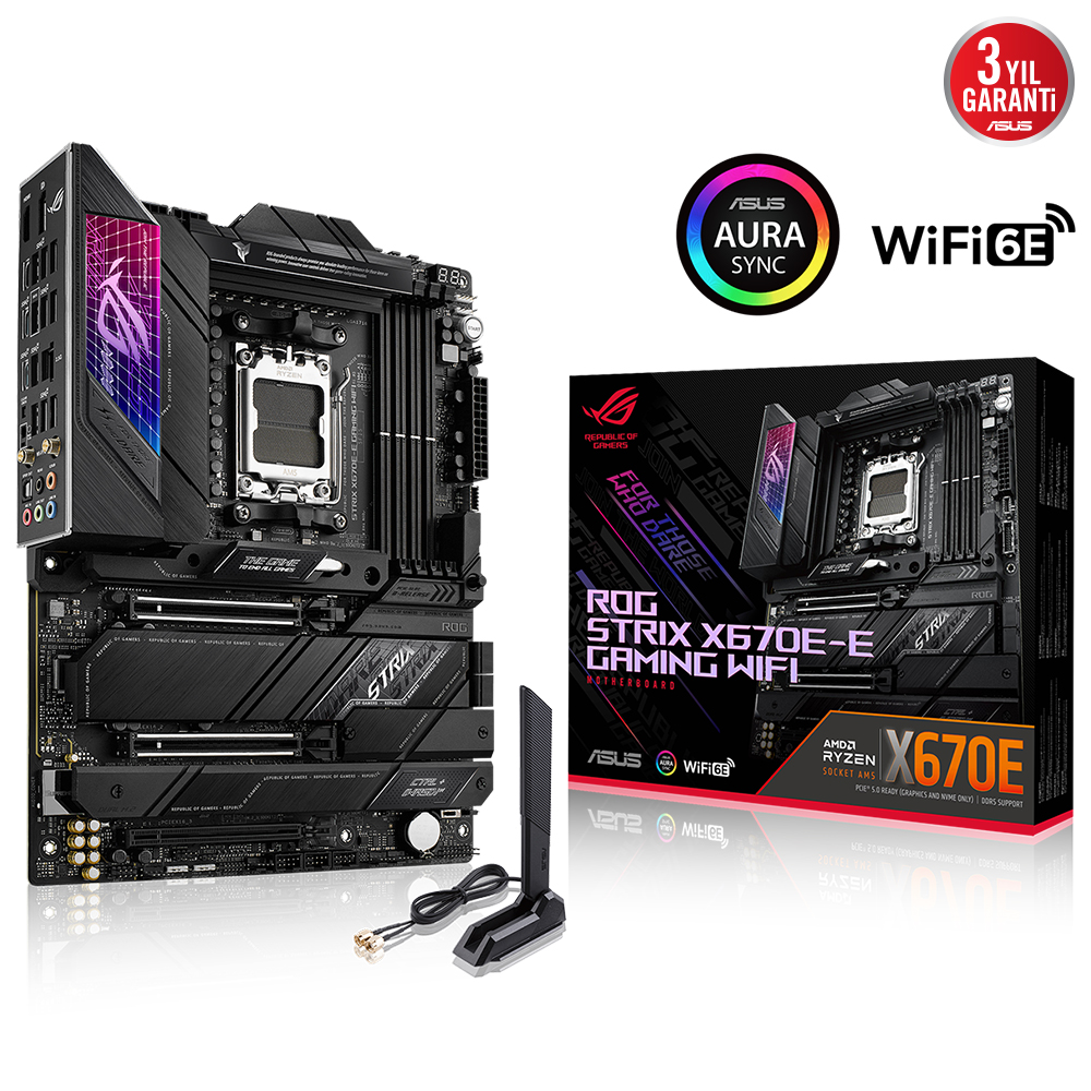 Asus ROG STRIX X670E-E GAMING WIFI AM5 DDR5 6400(OC) USB3.2 HDMI DP PCIe5.0 ATX - 90MB1BR0-M0EAY0
