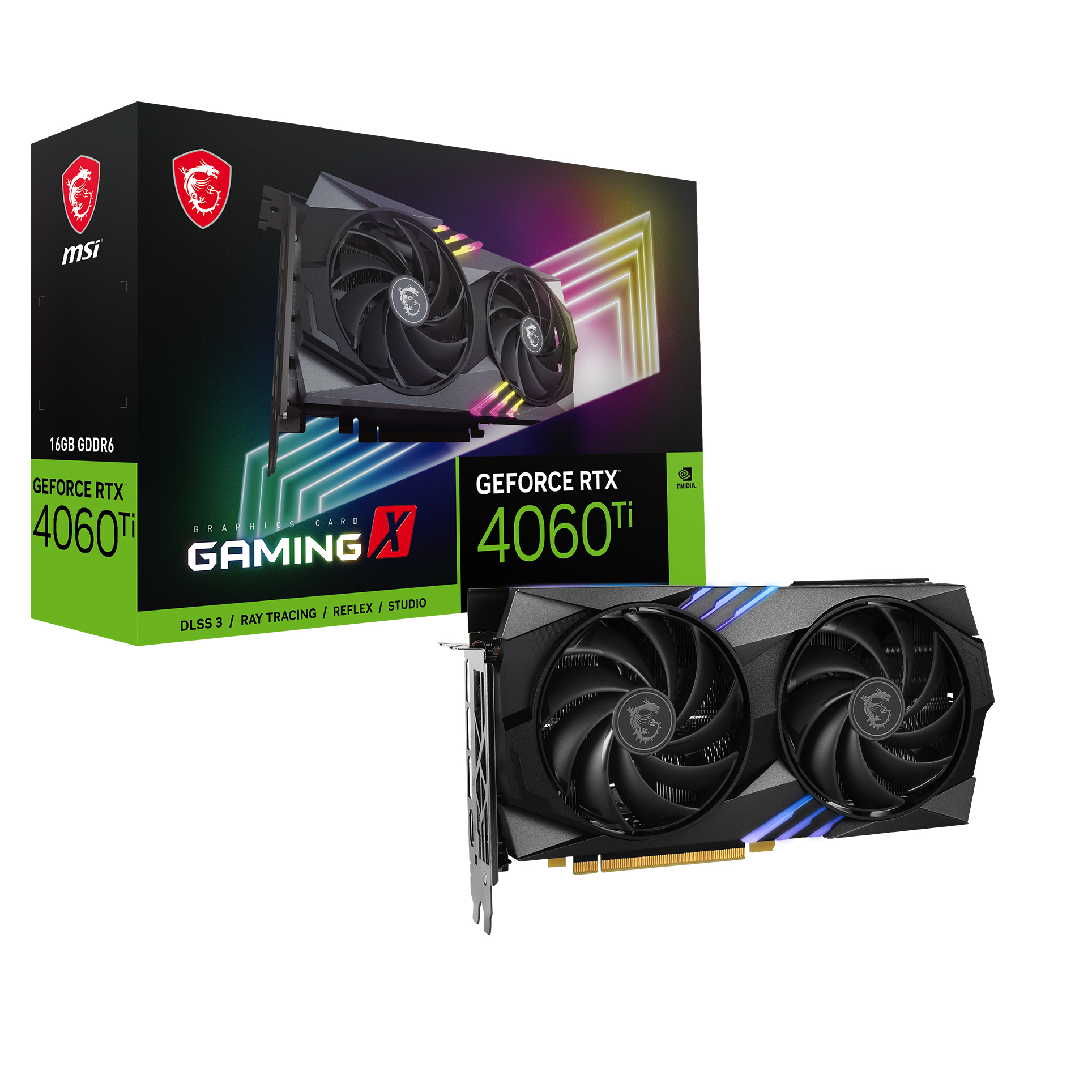 MSI 16GB GEFORCE RTX 4060 TI GAMING X 16G GDDR6 128Bit PCIE 4.0 HDMI 3xDP - RTX 4060 TI GAMING X