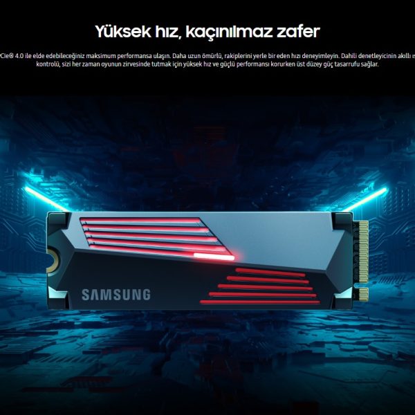 SAMSUNG MZ-V9P1T0CW 990 PRO M.2 1TB (7450/6900MB/s) PCIe + NVMe (V-NAND 3bit MLC) SSD Disk (22x80mm) Gaming Soğutuculu - 34252