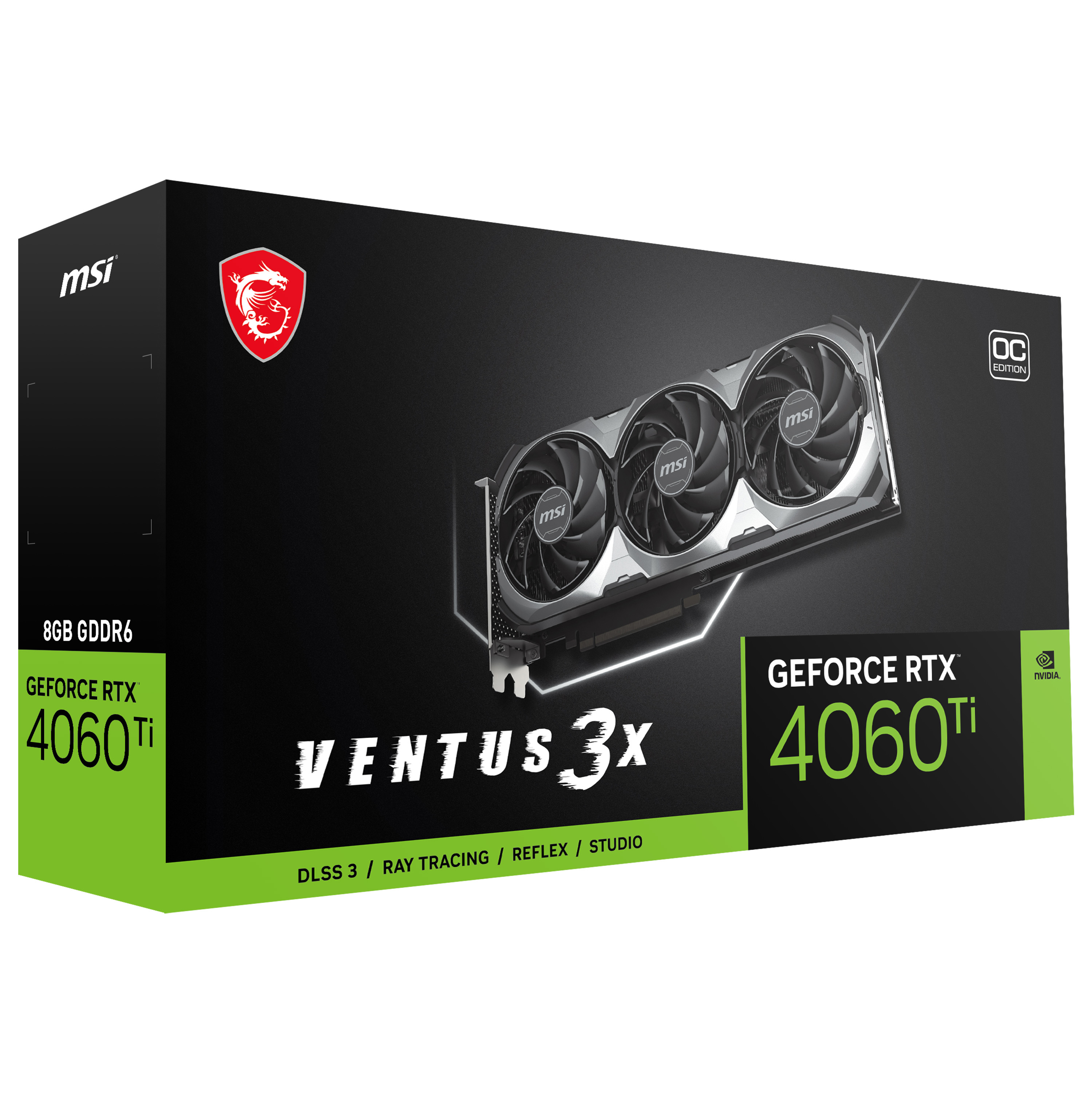 MSI 8GB GEFORCE RTX 4060 TI VENTUS 3X 8G OC GDDR6 [128Bit] PCIE 4.0 HDMI 3xDP - RTX 4060 TI VENTUS 3X 8G