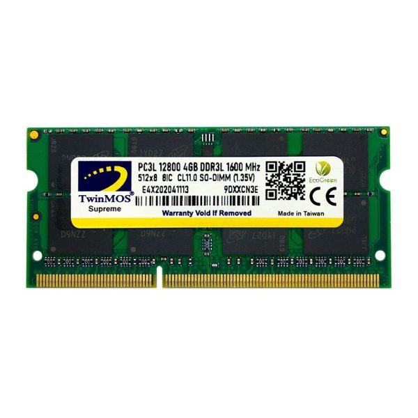 TwinMOS 4GB 1600MHz DDR3 SO-DIMM Ram 1.35V Low Voltage (MDD3L4GB1600N) - Bbi.Isl.Bel.Not.0029