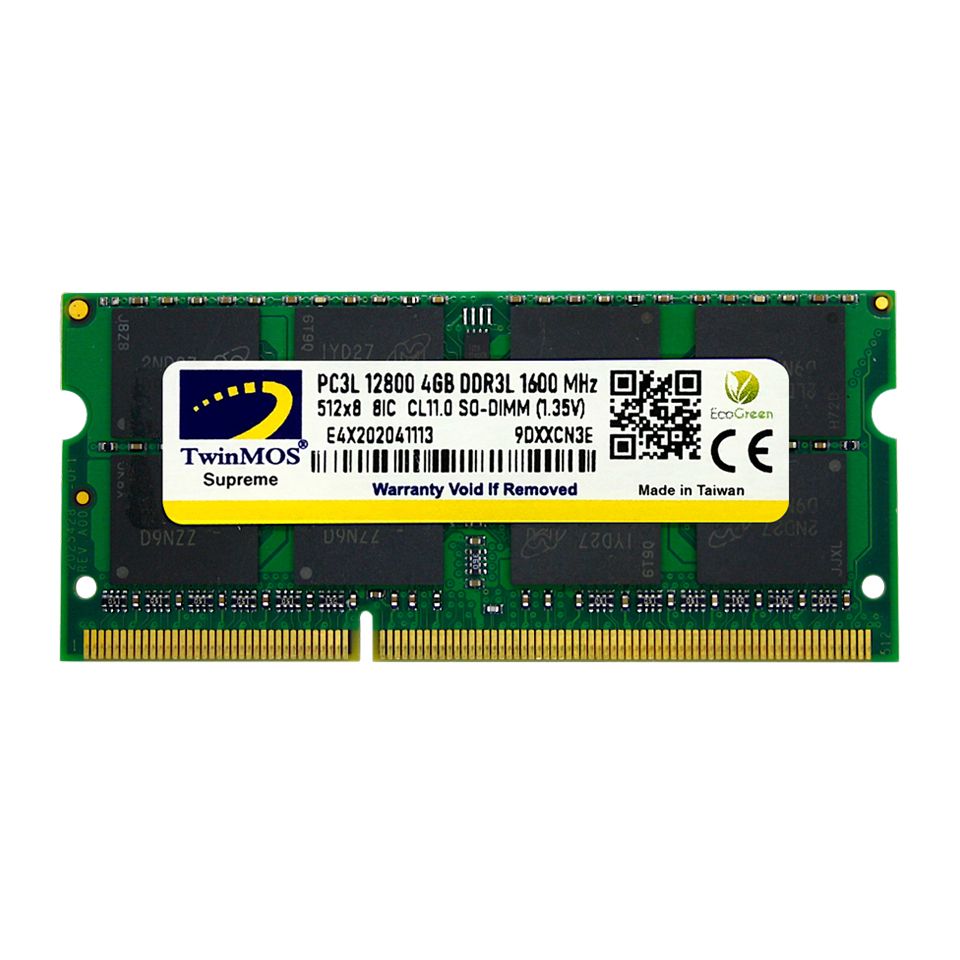 TwinMOS 4GB 1600MHz DDR3 SO-DIMM Ram 1.35V Low Voltage (MDD3L4GB1600N) - Bbi.Isl.Bel.Not.0029