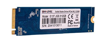 HI-LEVEL HLV-M2PCIeSSD2280/512G M.2 512GB (3300/3100MBs) PCIe + NVMe NVMe SSD Disk - 25164