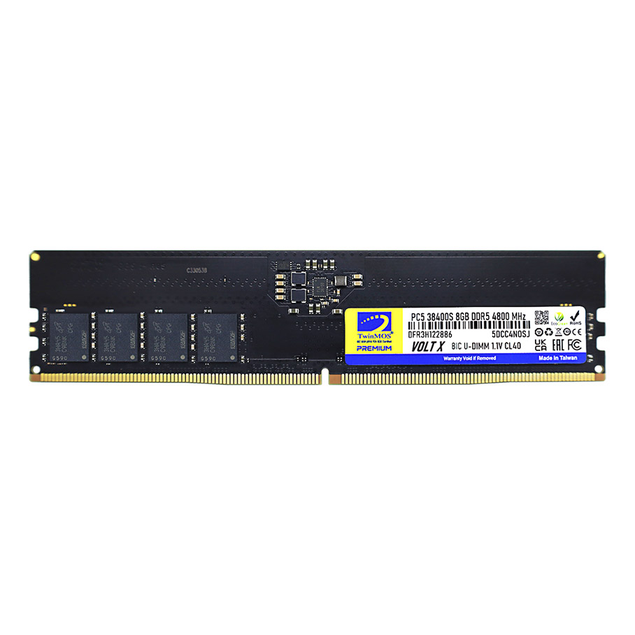 TwinMOS DDR5 8GB 4800MHz CL40 Desktop Ram - TMD58GB4800U40