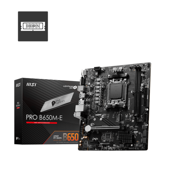 MSI PRO B650M-E B650 DDR5 (Vga Yok) GLan mATX HDMI M2 AM5 AMD Anakart - 39072