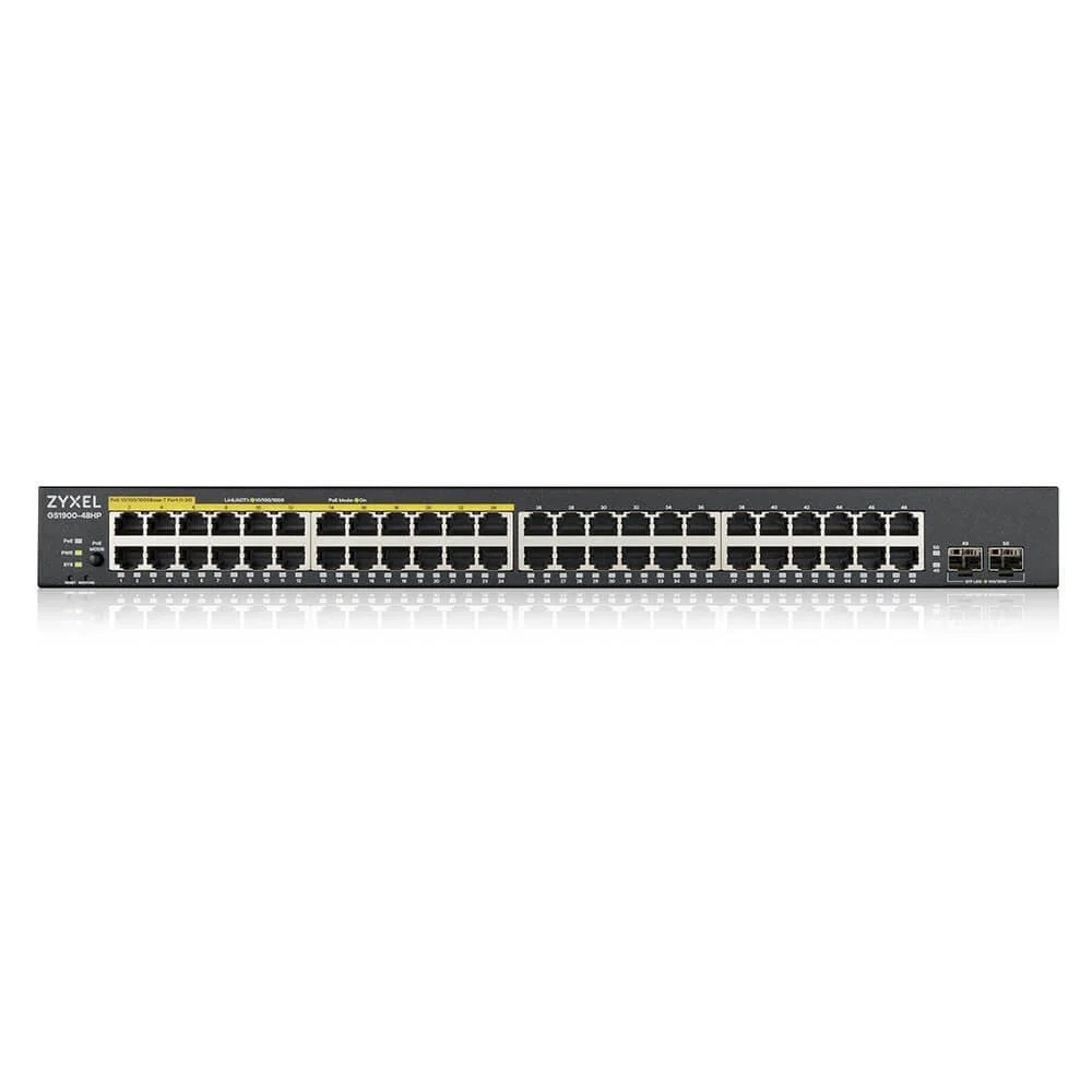 Zyxel 48Port GS1900-48HP V2 24PoE(170W)+24Gbit+2SFP L2 Yönetilebilir Switch - GS1900-48HP V2