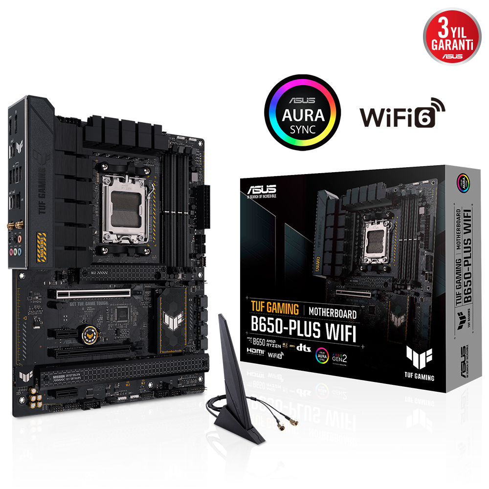 Asus TUF GAMING B650-PLUS WIFI AM5 DDR5 6400(OC) HDMI DP M.2 USB3.2 Wifi 6 ATX - 90MB1BZ0-M0EAY0