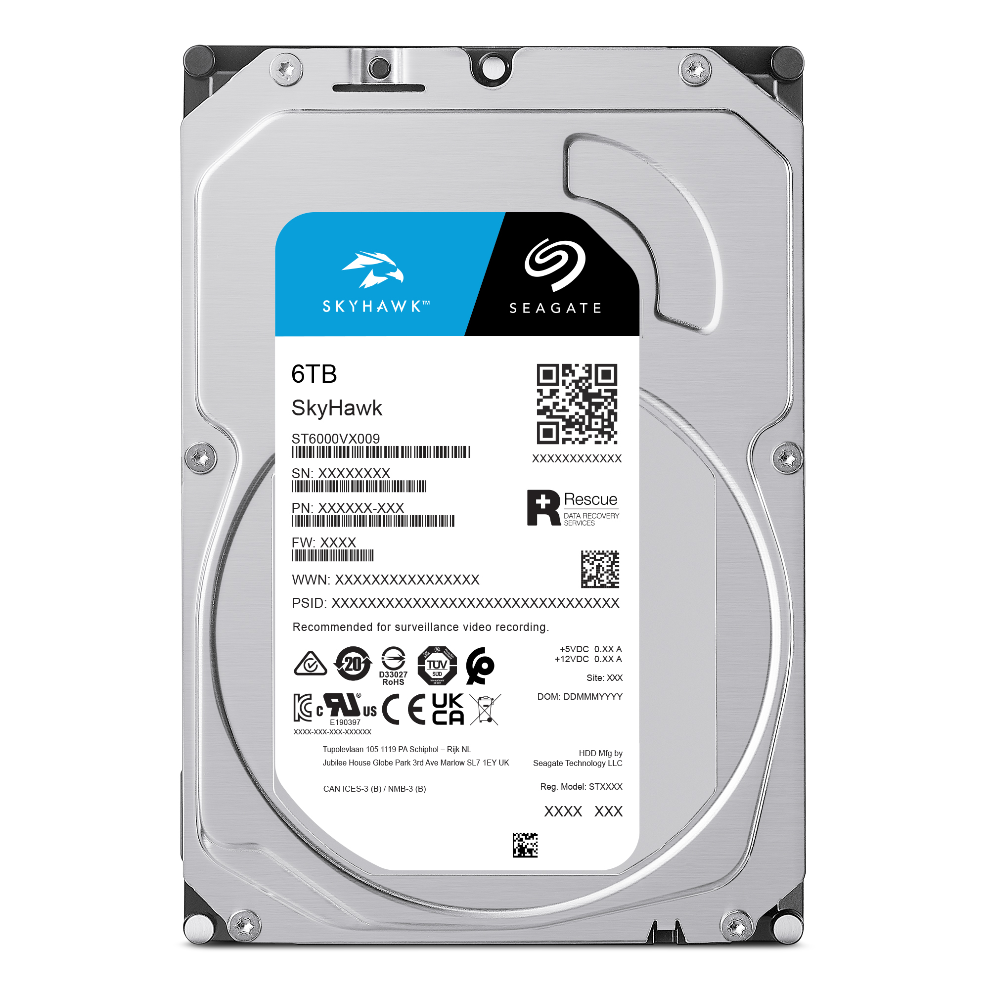 SEAGATE SKYHAWK 6 TB 256MB 5400RPM SATA3.0  7/24 DVR