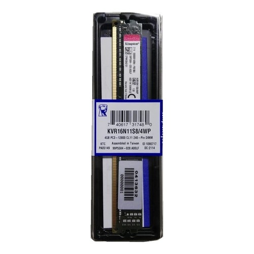 Kingston 4GB 1600MHz DDR3 DIMM CL11 (KVR16N11S8/4WP) - Bbi.Isl.Bel.Mas.0046