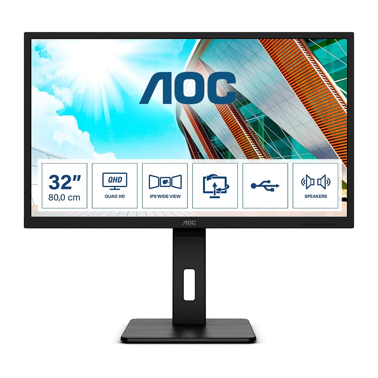 Aoc 31.5 Q32P2 QHD(2560x1440) 75Hz 4ms Dp/Hdmi IPS Monitör - Bbi.Isl.Mon.0114