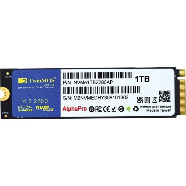 TwinMOS 1TB AlphaPro NVMe M.2 PCle Gen3 3600-3250MB/s (NVMe1TB2280AP) - Bbi.Isl.Dep.Dsd.0096