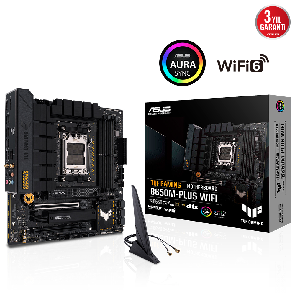 Asus TUF GAMING B650M-PLUS WIFI AM5 DDR5 6400(OC) HDMI DP M.2 USB3.2 Wifi 6 mATX - 90MB1BF0-M0EAY0
