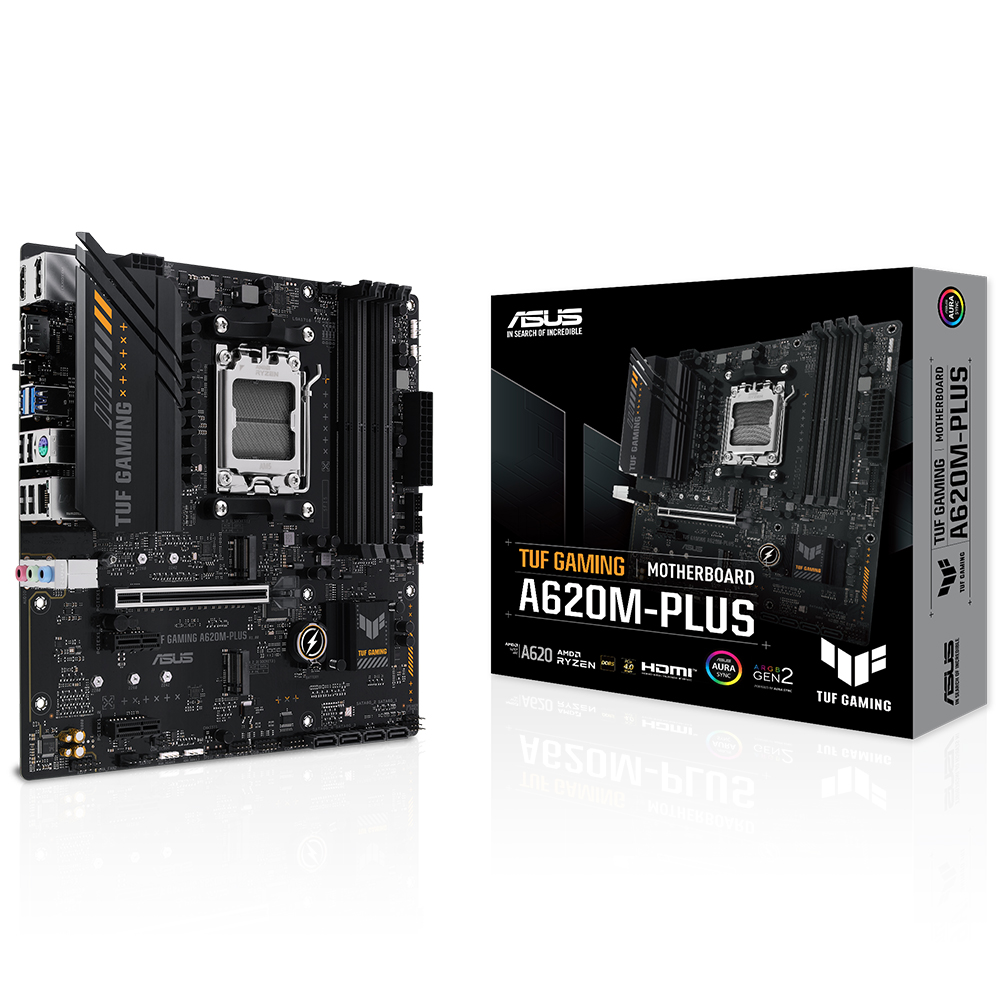 Asus TUF GAMING A620M-PLUS AM5 DDR5 6400 HDMI DP M2 RGB GBit mATX - 90MB1EZ0-M0EAY0