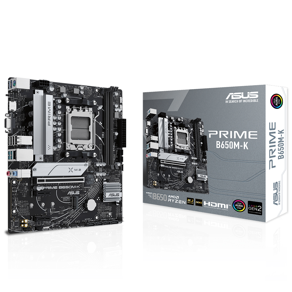 Asus PRIME B650M-K AM5 DDR5 6400(OC) HDMI VGA M2 GBit mATX - 90MB1F60-M0EAY0