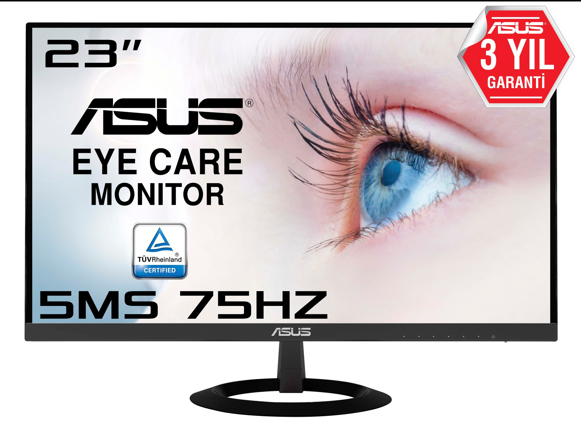 23" Asus VZ239HE IPS 5Ms 75MHz HDMI VGA Siyah Çerçevesiz Monitör - 90LM0333-B01670