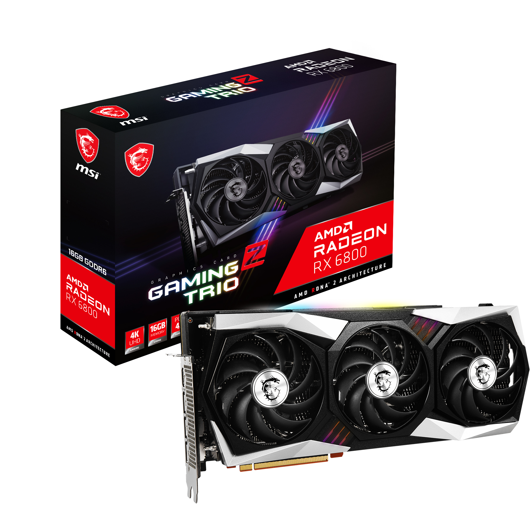 MSI 16GB RADEON RX 6800 GAMING Z TRIO 16G GDDR6 256Bit PCIE 4.0 HDMI 3xDP - RADEON RX 6800 GAMING Z