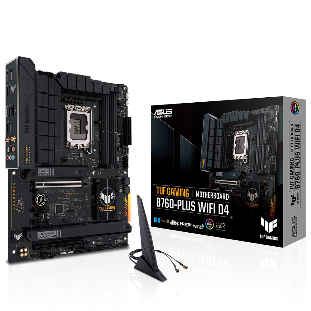 Asus TUF GAMING B760-PLUS WIFI D4 1700P 5333(OC) HDMI DP M.2  W6E BT 128GB mATX - 90MB1DF0-M0EAY0