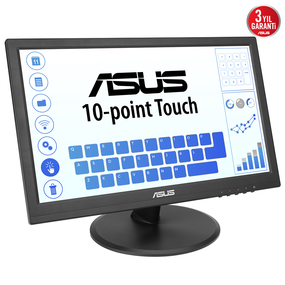 15.6" Asus VT168HR 10ms 60Hz 1366x768 Touch HDMI USB Vesa Monitör - 90LM02G1-B04170