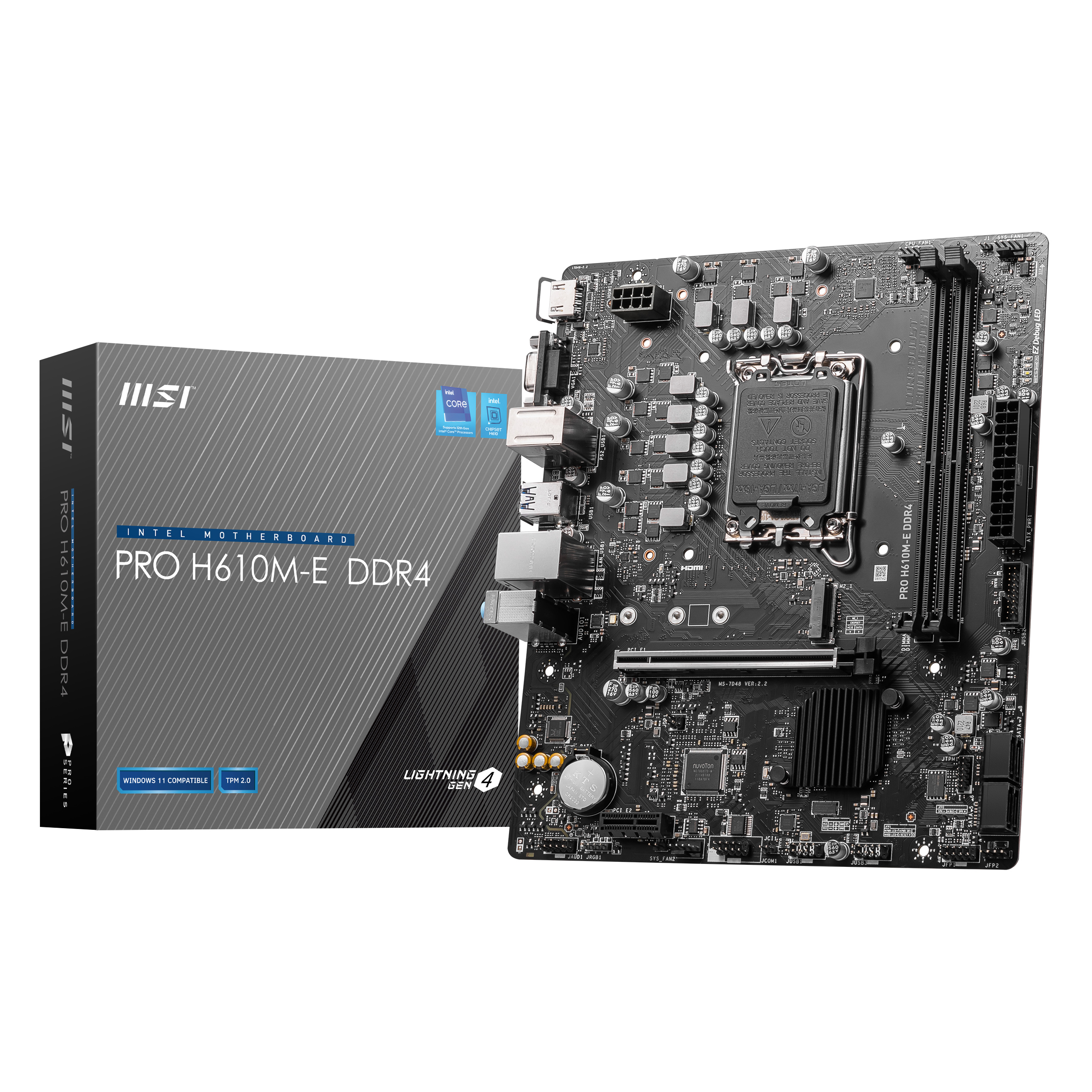 MSI PRO H610M-E DDR4 1700P DDR4 3200(OC) HDMI VGA M.2 USB3.2 GLan mATX - PRO H610M-E DDR4