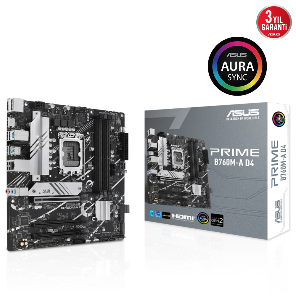 Asus PRIME B760M-A D4 1700P DDR4 5333(OC) HDMI DP M.2 mATX - 90MB1D00-M0EAY0