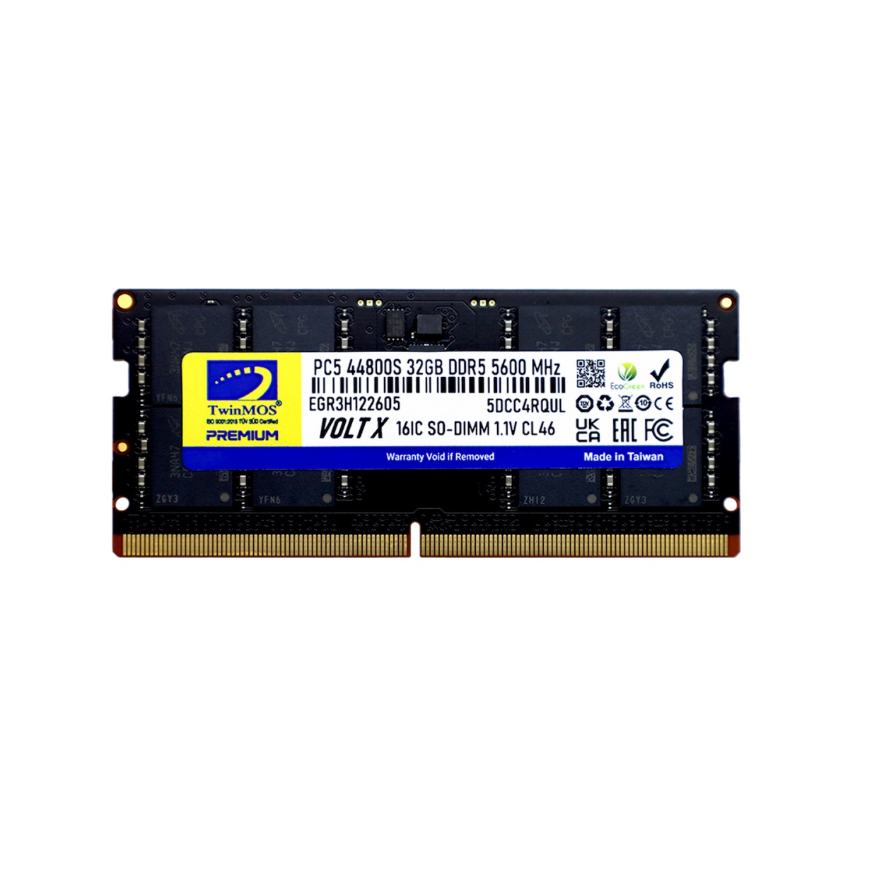 Twinmos Sodimm 32GB 5600MHz DDR5 CL46 Notebook Bellek (TMD532GB5600S46) - TMD532GB5600S46