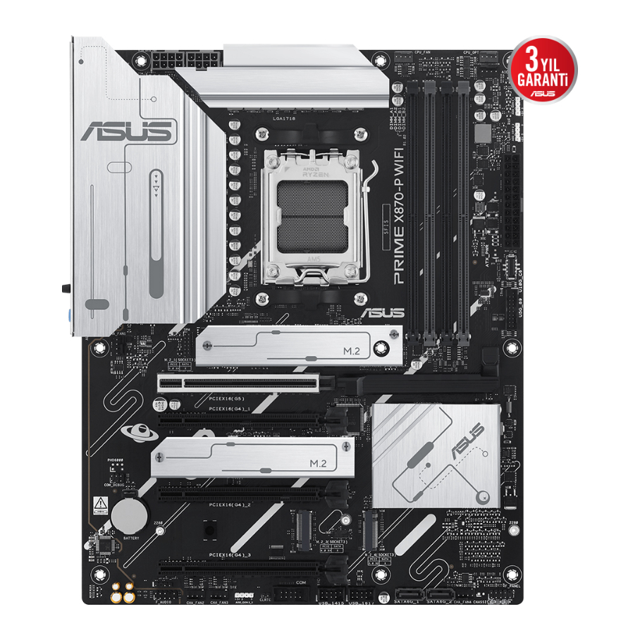 ASUS PRIME X870-P WIFI AMD X870 AM5 DDR5 8000 HDMI 2xUSB4 4x M2 USB3.2 WiFi 7 + - 90MB1IS0-M0EAY0