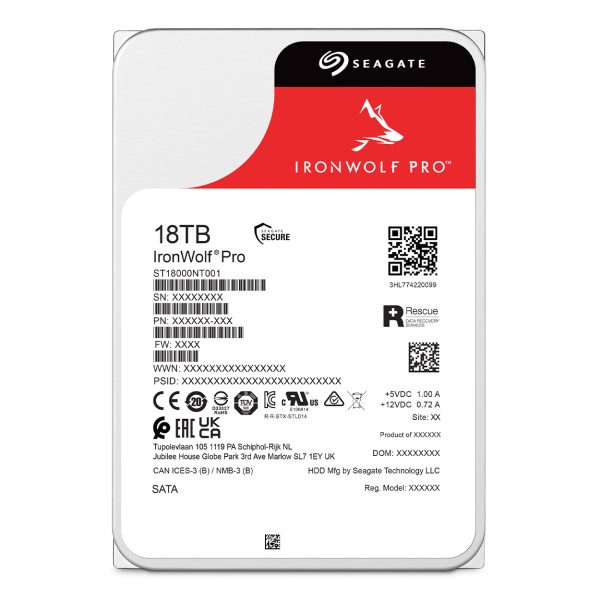 SEAGATE IRONWOLF PRO 18 TB 7200RPM 7/24  1-16 Yuvalı Nas iç - ST18000NT001