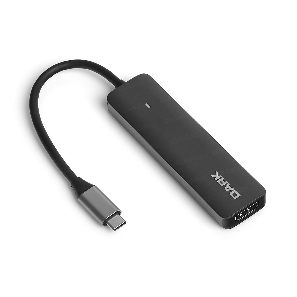 Dark USB 3.1 Gen1 Type-C 5 in 1 HDMI/USB 3.0 2.0/USB-C PD Çevirici [DK-AC-U31X41 - DK-AC-U31X41