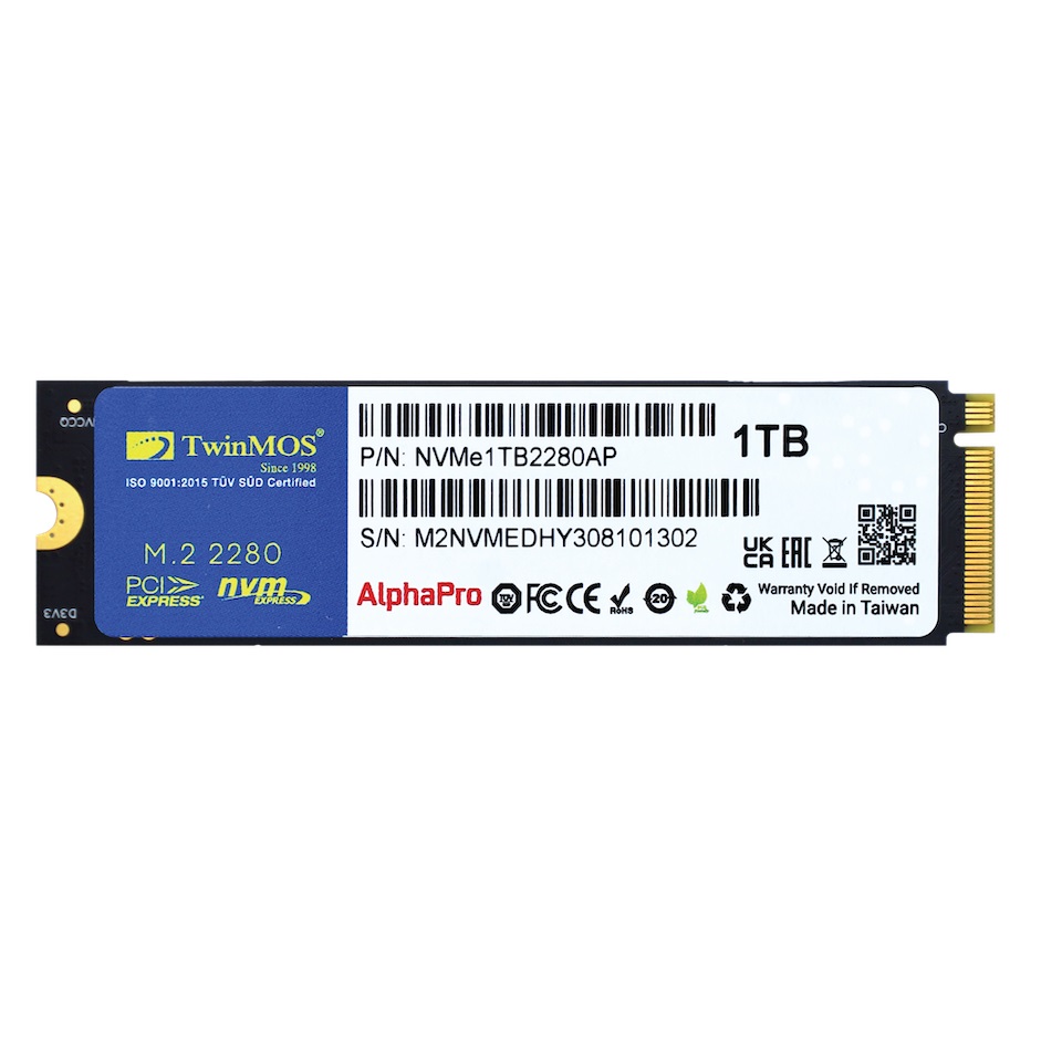 Twinmos 1TB NVMe M2 Gen SSD 3600/3250 Mb/s (NVMe1TB2280AP) - NVMe1TB2280AP