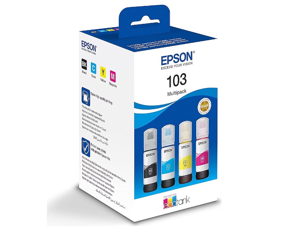 Epson 103 EcoTank 4 Renk Çoklu Paket (CMYK) - Bas.Tuk.Ink.0005