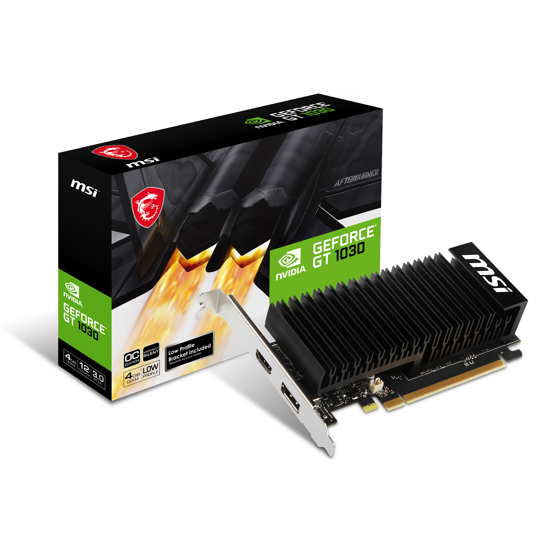 MSI 4GB GEFORCE GT 1030 4GHD4 LP OC 64Bit DDR4 HDMI DP - GEFORCE GT 1030 4GHD4 LP