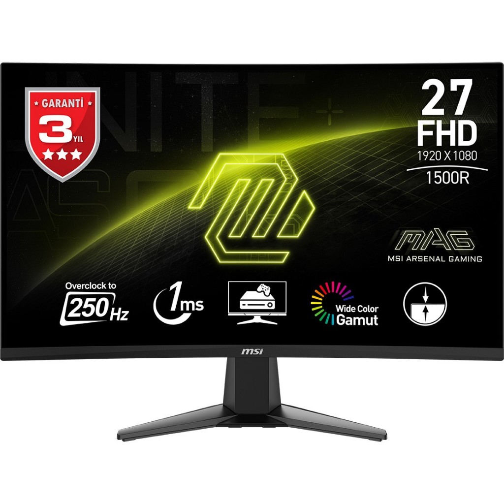 27" MSI MAG 27C6X 1ms 250Hz FHD HDMI DP VA Curved Gaming Monitör - MAG 27C6X