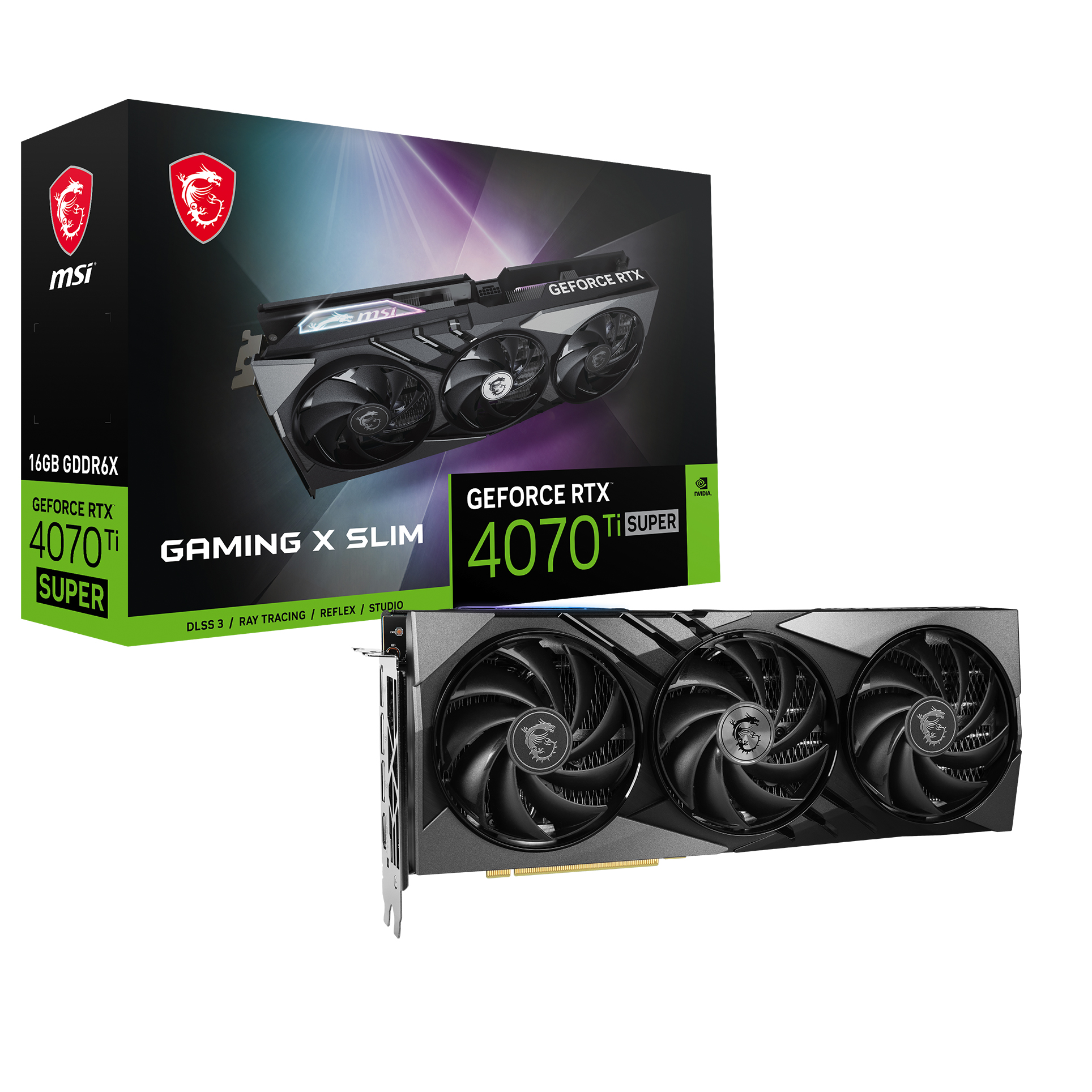 MSI 16GB GEFORCE RTX 4070 TI SUPER 16G GAMING X SLIM GDDR6X 256Bit HDMI 3xDP - RTX 4070 TI SUPER 16G GA