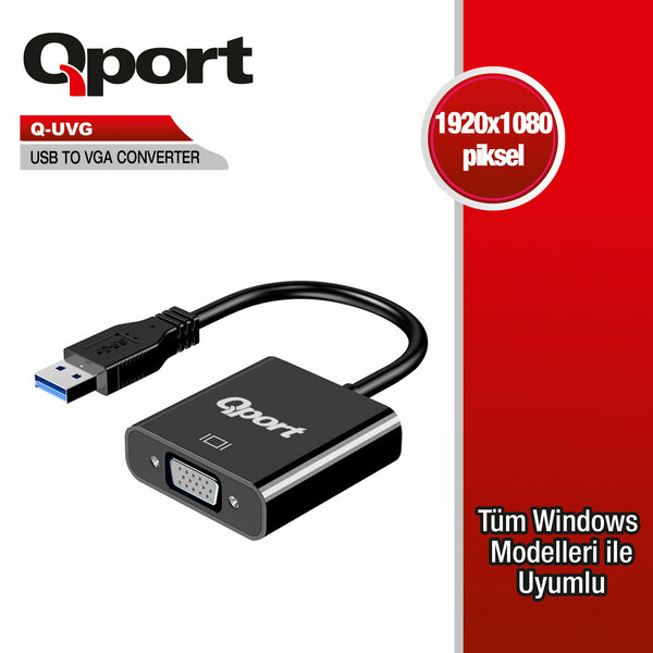 Qport USB 3.0 to VGA Çevirici (Q-UVG) - Q-UVG