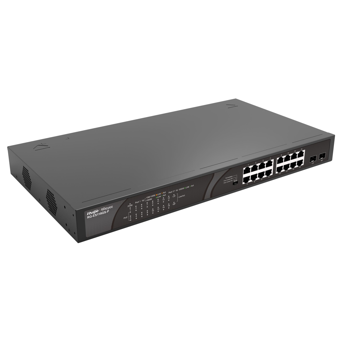 Ruijie RG-ES118GS-P 16Port Gigabit 2xSFP Yönetilemez Poe Switch - RG-ES118GS-P