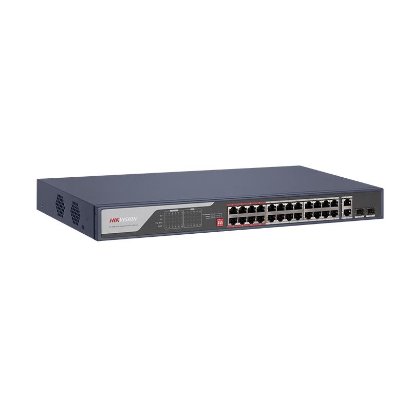 Hikvision DS-3E0326P-E(C) 24Port 10/100 Yönetilemez PoE 370W Switch - DS-3E0326P-E(C)