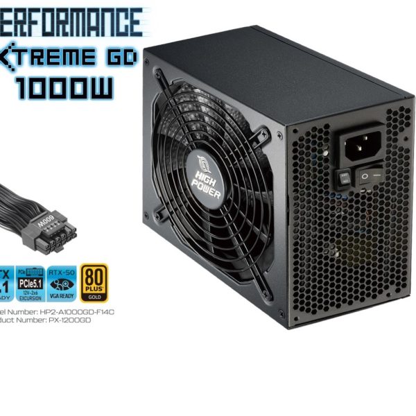 HIGH POWER HP2-A1000GD-F14C 1000W 80+ Gold Siyah PCIe 5.1 Power Supply - 39721