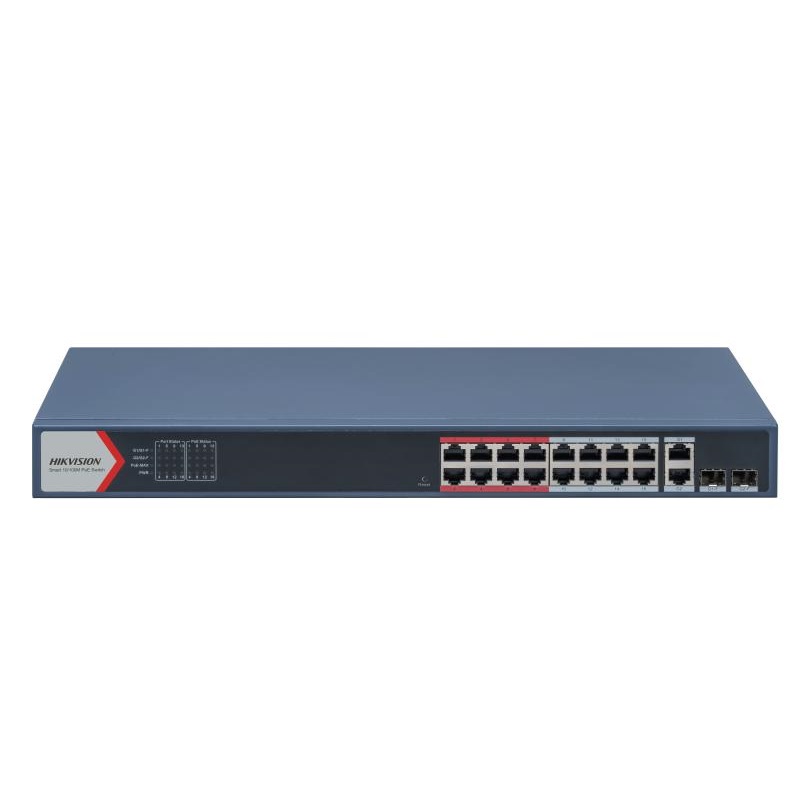 Hikvision DS-3E1318P-EI 16Port 10/100 2xGBit Combo Yönetilebilir PoE 230W Switc - DS-3E1318P-EI