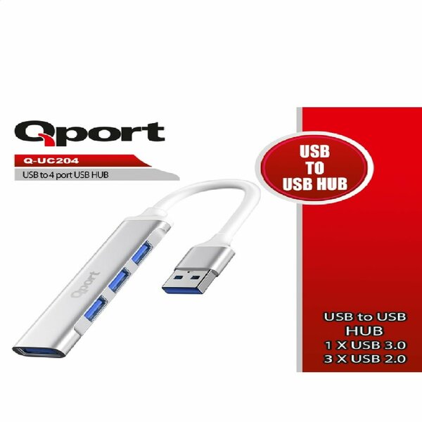 Qport Usb to 4 Port Usb Çoklayıcı (Q-UC204) - Q-UC204