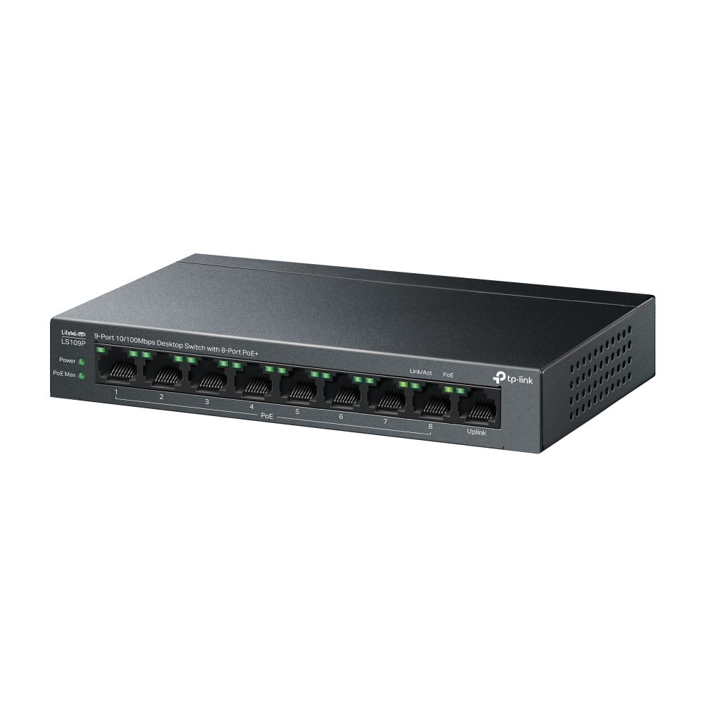 Tp-Link 9Port LS109P 10/100Mbps 8xPoE Desktop Switch - LS109P