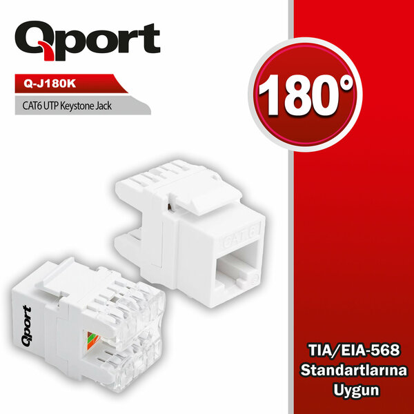 Qport Cat6 180 Derece Keystone Jack (Q-J180K) - Q-J180K