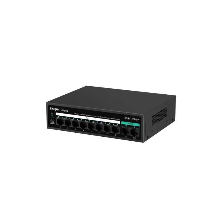 Ruijie Reyee RG-ES110FG-P 8x10/100BASE-T PoE+port 2x10/100/1000BASE-T 120W PoE - Net.Swi.Poe.Yok.0060