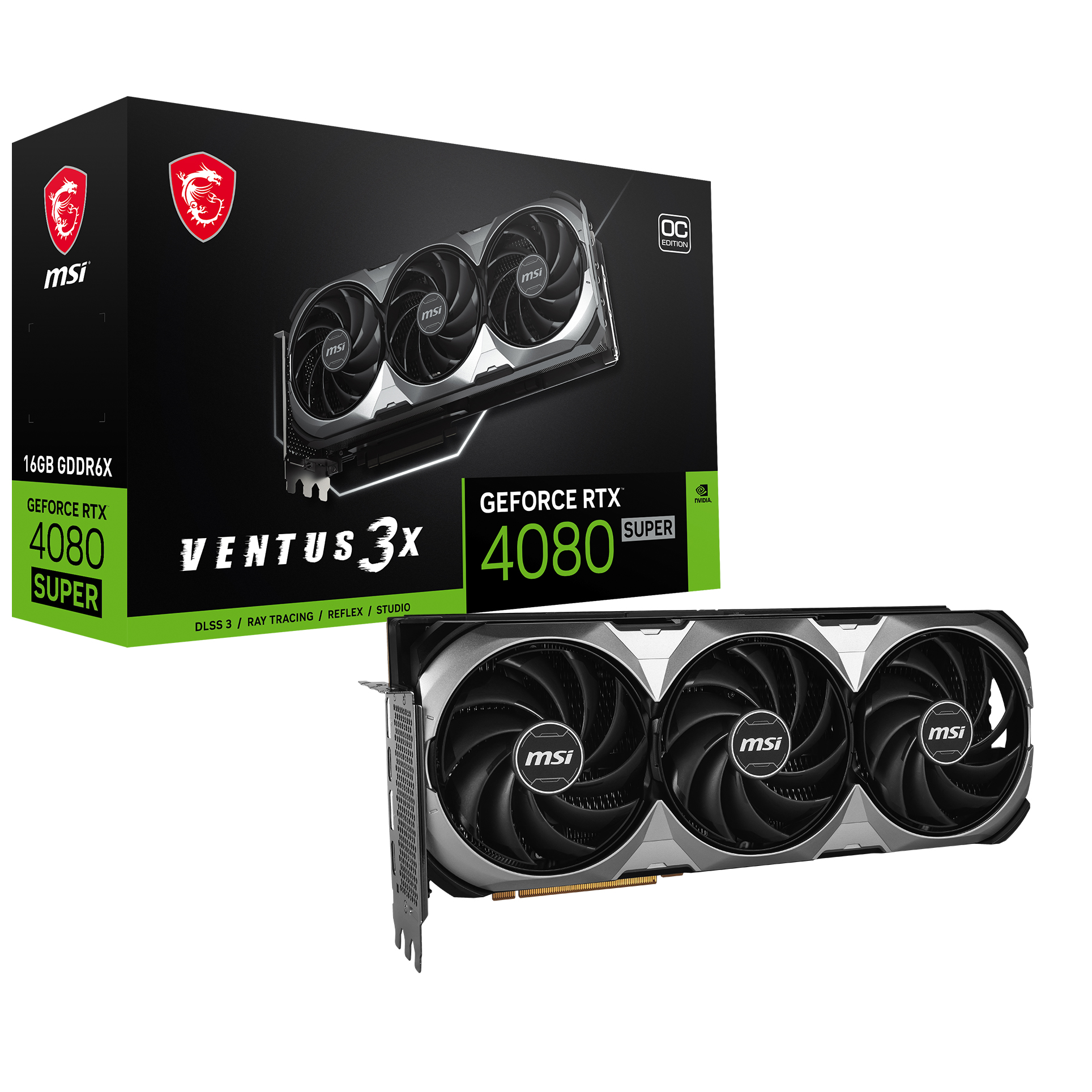 MSI 16GB GEFORCE RTX 4080 SUPER 16G VENTUS 3X OC GDDR6X 256Bit HDMI DP DLSS3 - GEFORCE RTX 4080 SUPER 1