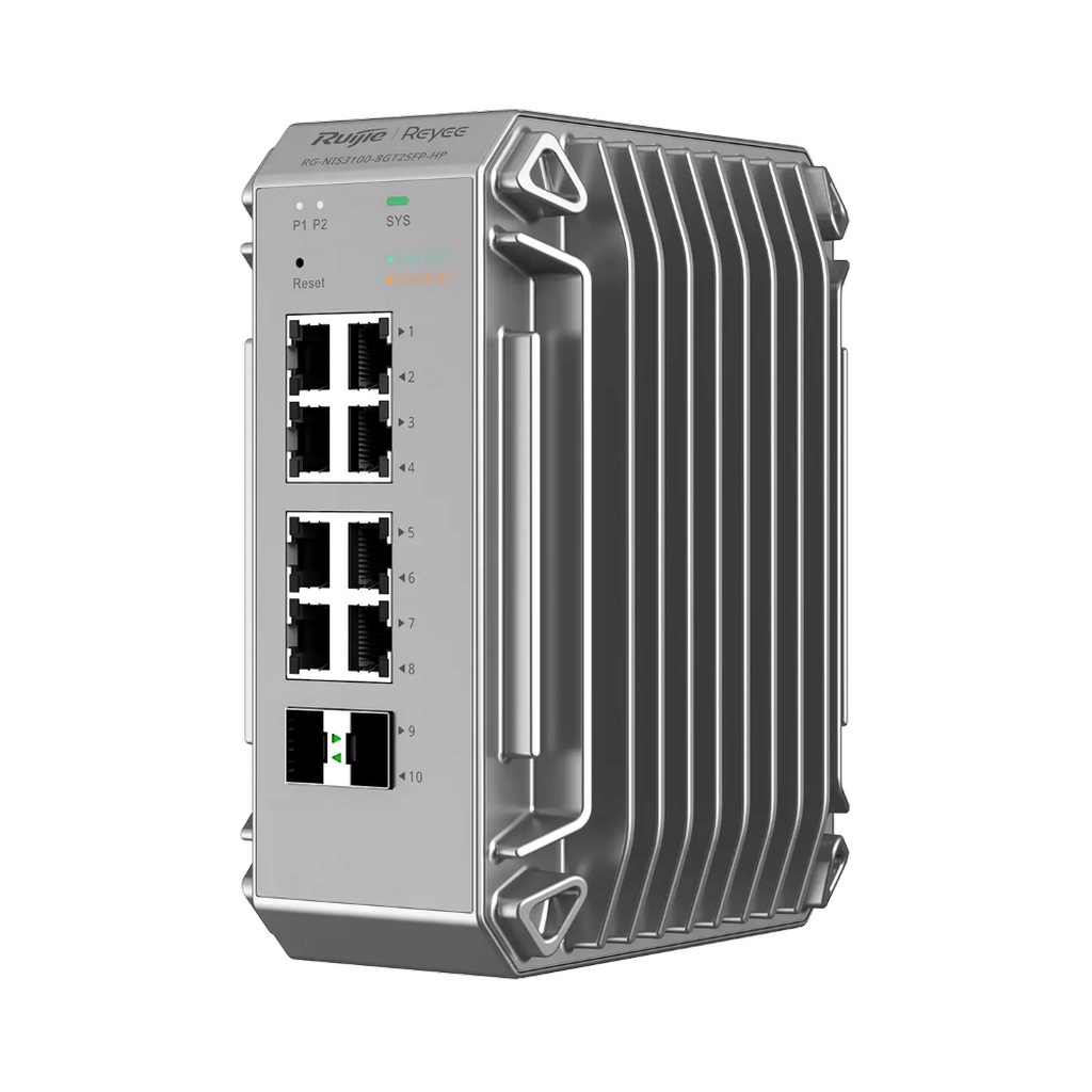 Ruijie Reyee RG-NIS3100-8GT2SFP-HP 8port Gigabit PoE + 2GE SFP Endüstriyel Switc - RG-NIS3100-8GT2SFP-HP